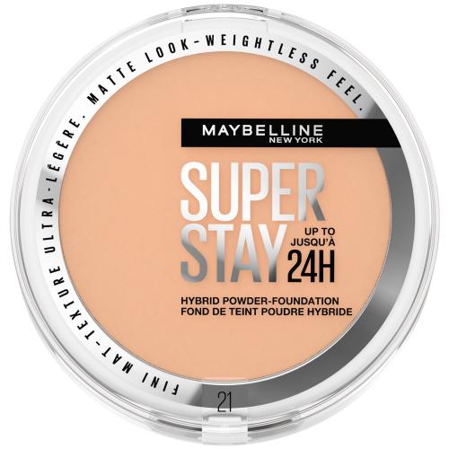 Maybelline Super Stay 24h Hybrid Powder Foundation σε Μορφή Πούδρας για Μεσαία έως Πλήρη 24ωρη Κάλυψη με Ανάλαφρη Αίσθηση 9g - 21